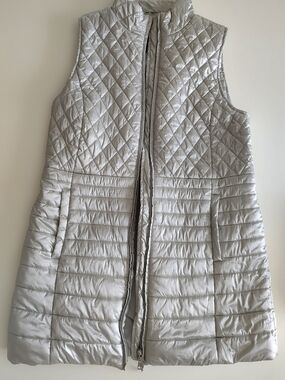Talbots Metallic Quilted Puffer Vest Size M